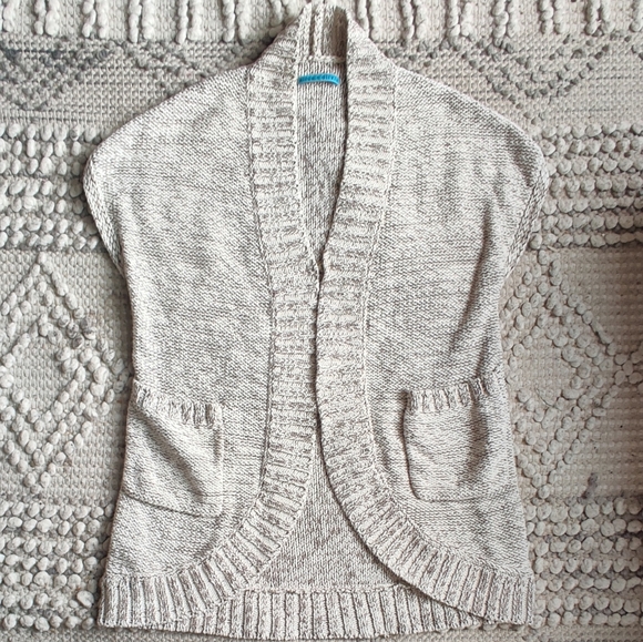 Alice & Olivia Knit Shrug In Oatmeal Size Medium - Picture 3 of 7
